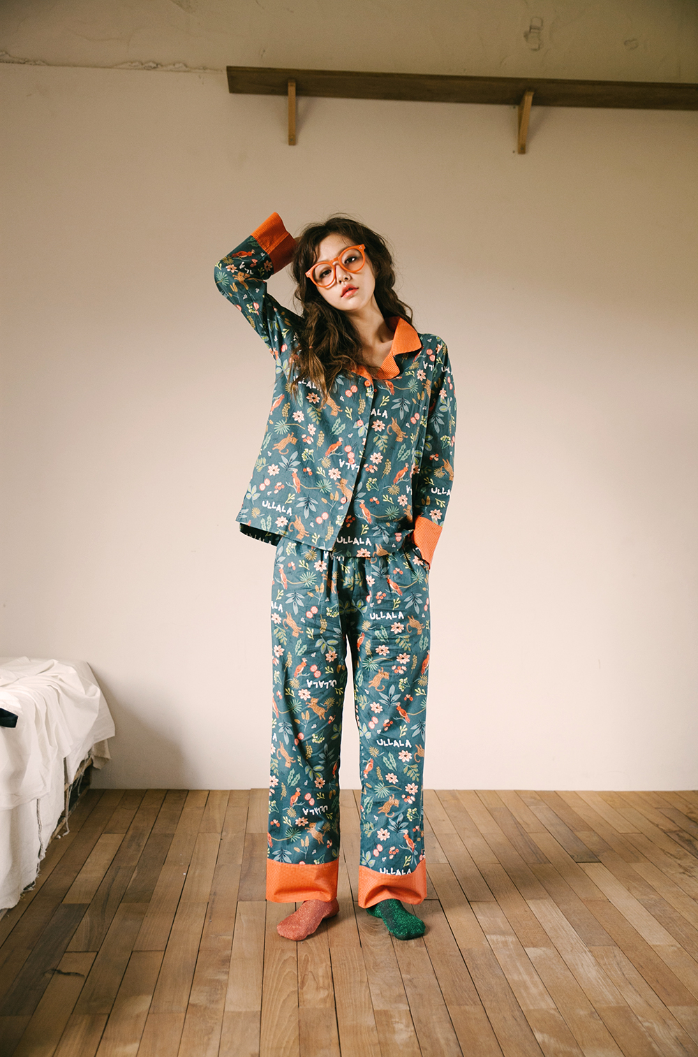 New Judy Judy Green Pajamas Couple Set Pair of New