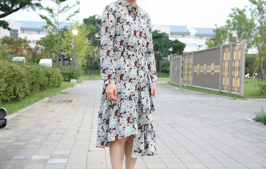 New Women Dress Autumn Flower Dress