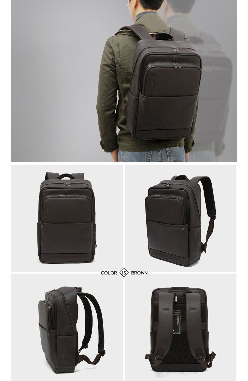 Men's Fake Men's Fake Leather Carrier Backpa