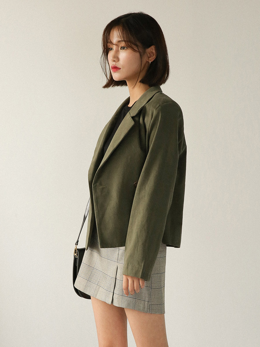 A line check mini skirt skirt short front gingham 