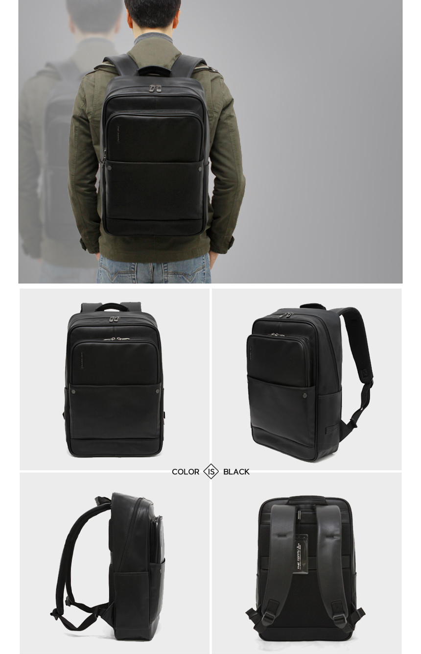 Men's Fake Men's Fake Leather Carrier Backpa