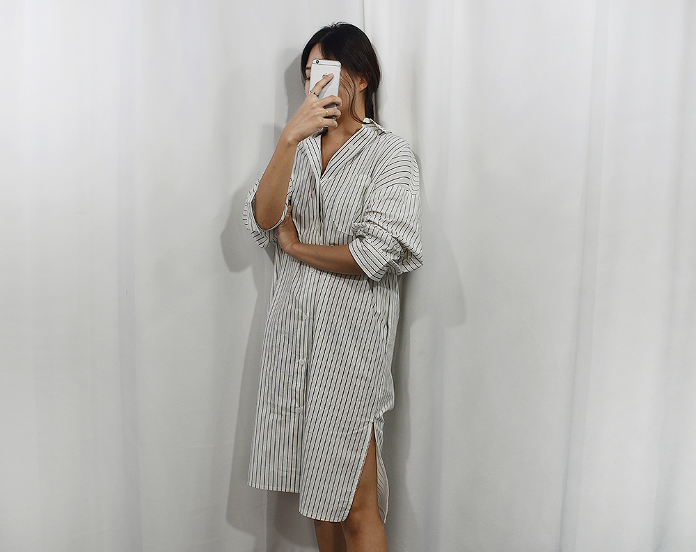 New striped shirt dress 2 col