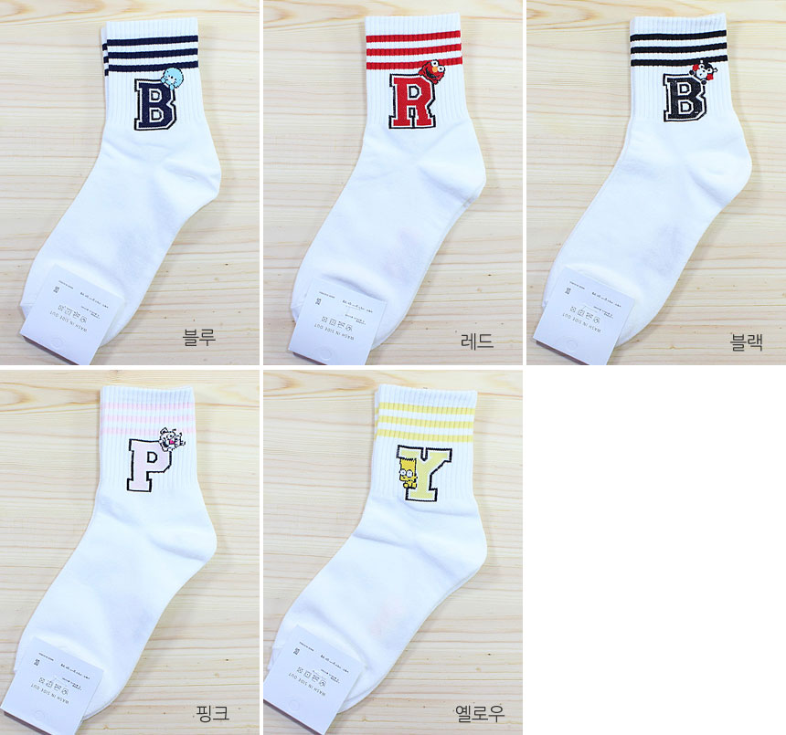 New student fashion socks Cute initial student cha