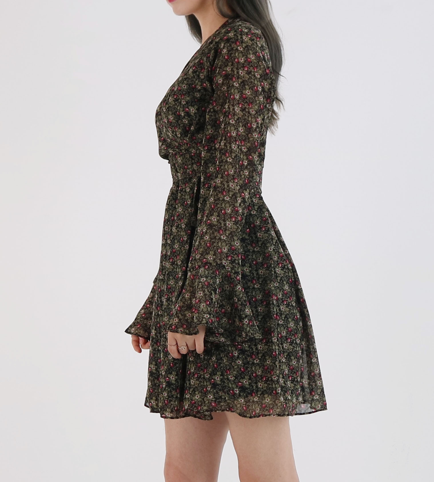 New Women Dress Autumn Chiffon Flower Passenger On