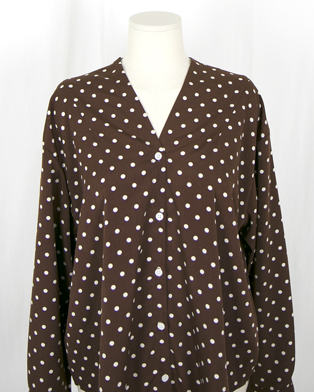 NEW FASHION LADY GIRL Blouse V-neck dot blouse
