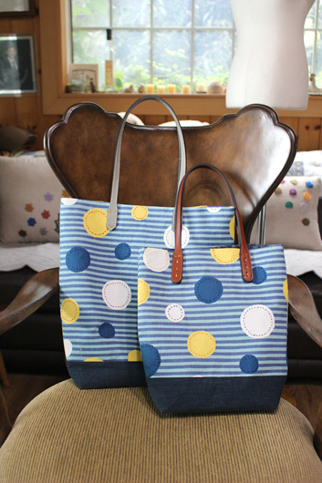 New Women's Bags Dot Stripe Middle Back