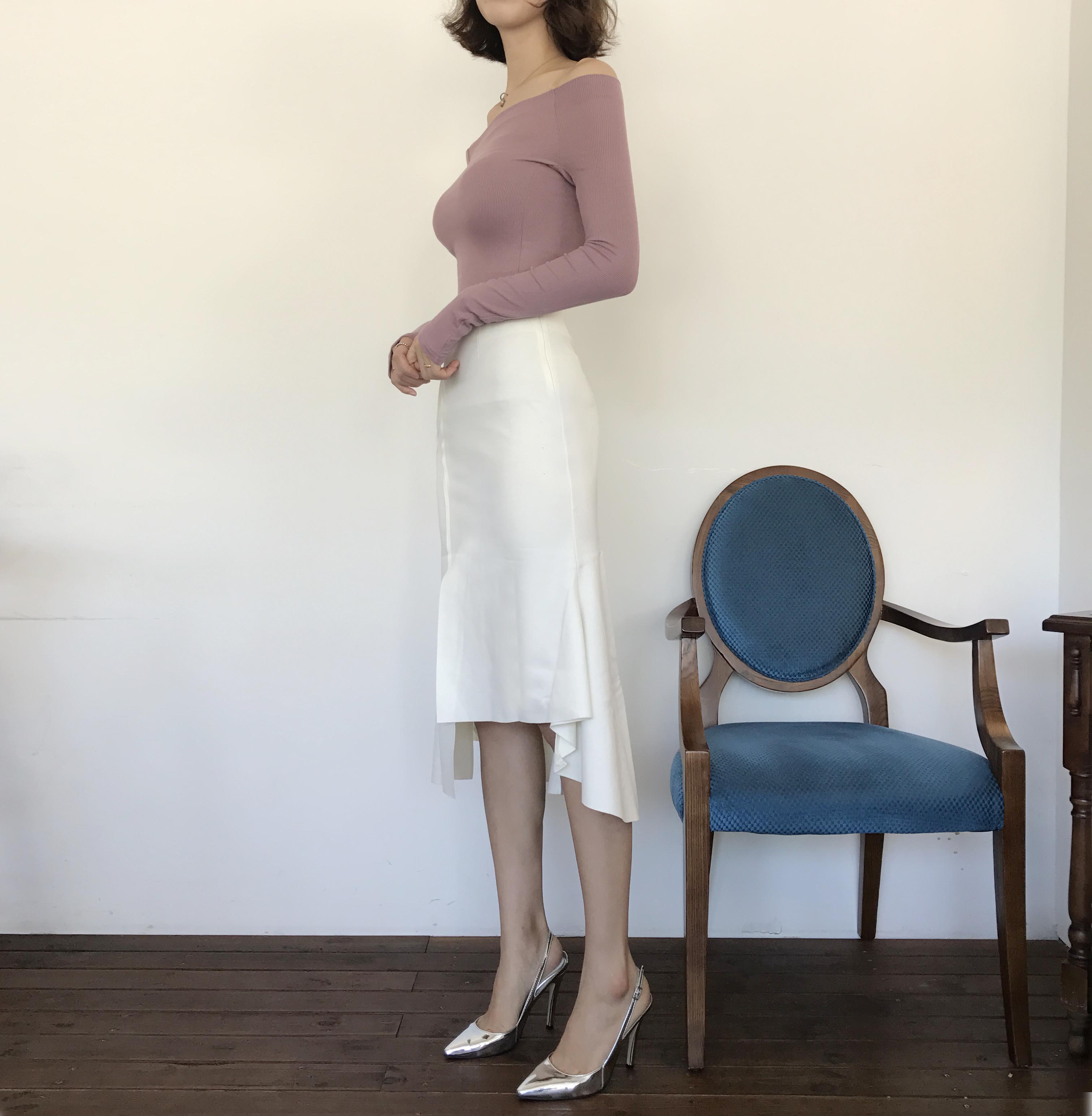 Cutting mermaid long skirt 3color unconventional g