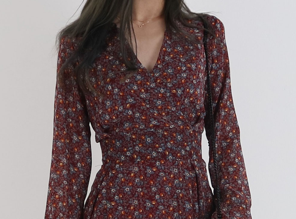 New Women Dress Autumn Chiffon Flower Passenger On