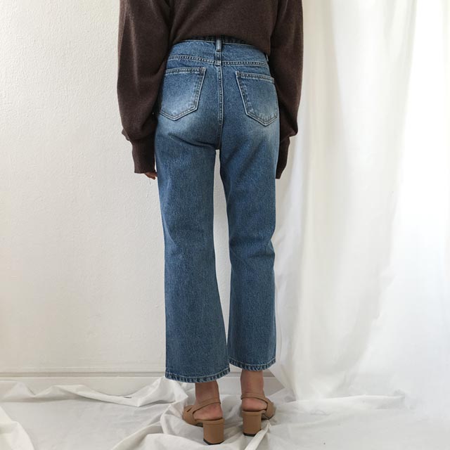 Women Jeans Pants High Waist 8 Semi-Boot Cut Jeans