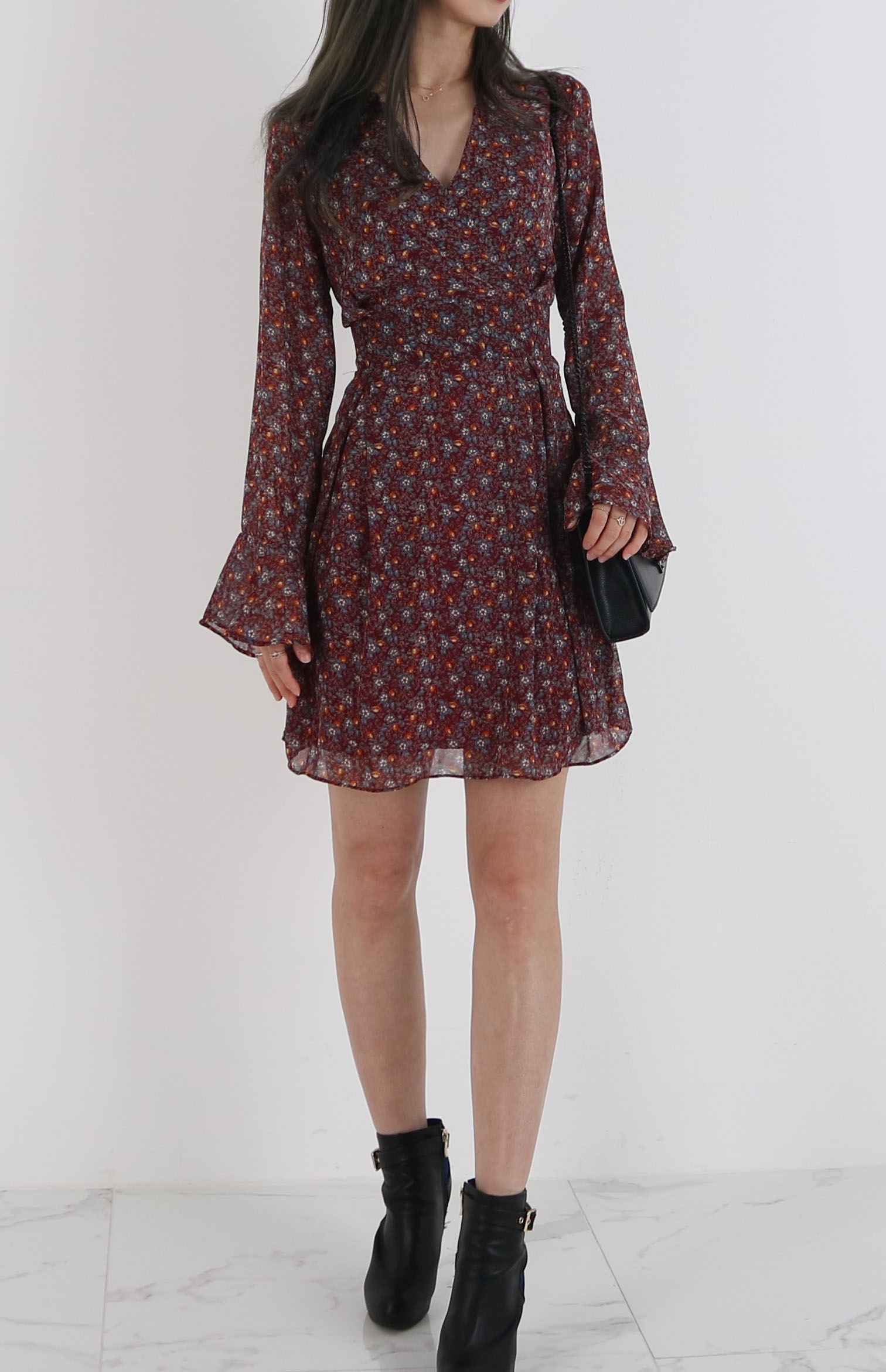 New Women Dress Autumn Chiffon Flower Passenger On