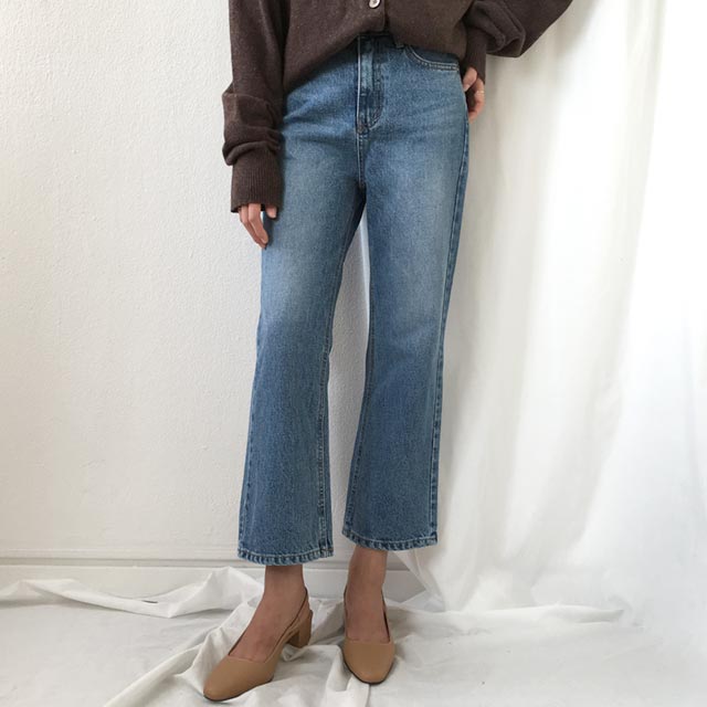 Women Jeans Pants High Waist 8 Semi-Boot Cut Jeans