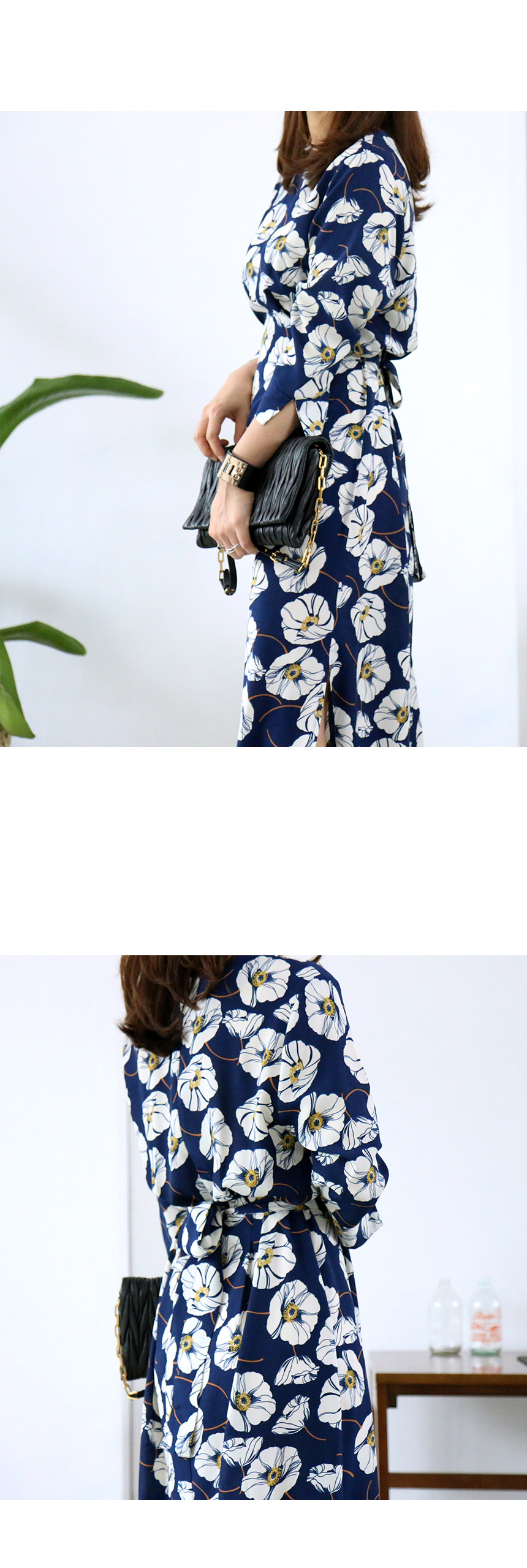 New Women Dress flower autumn full-length long-sle
