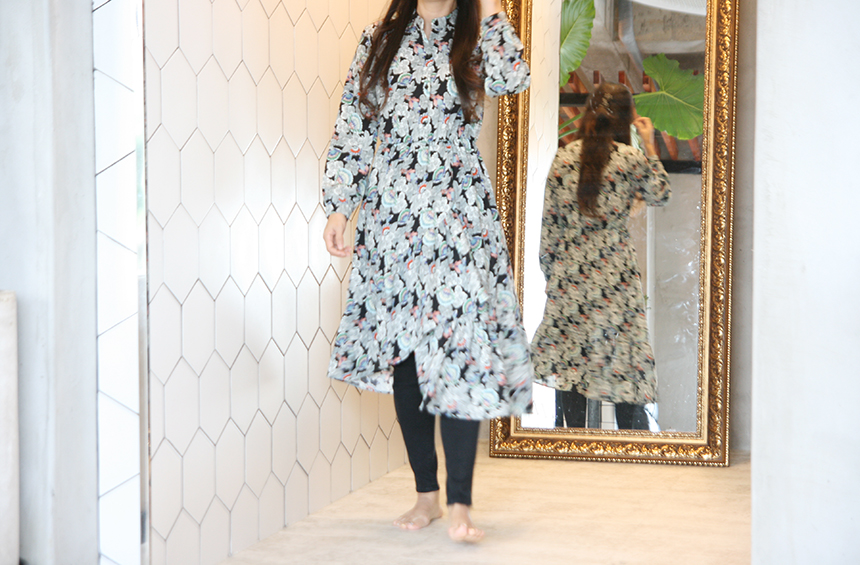 New Women Dress Autumn Flower Dress