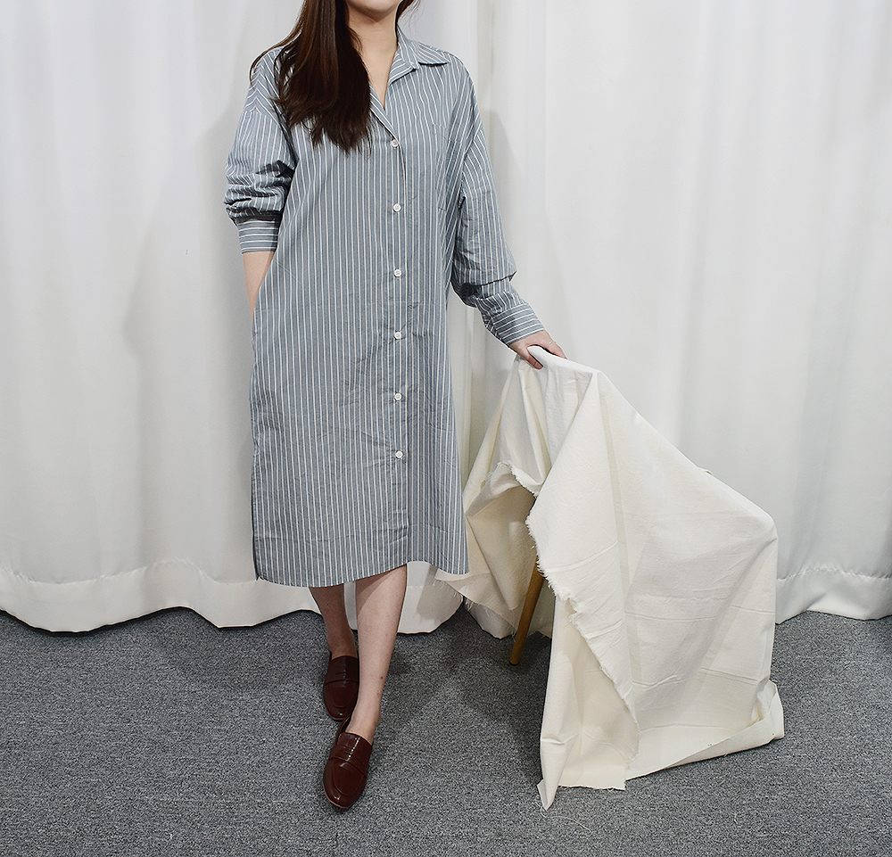 New striped shirt dress 2 col