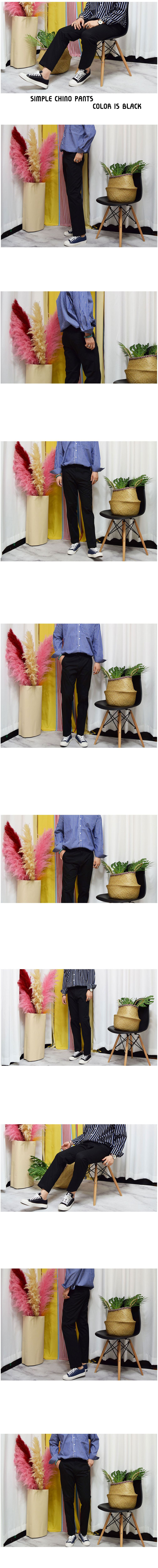 New Men's Pants Simple Chino Pants, Black, Men 