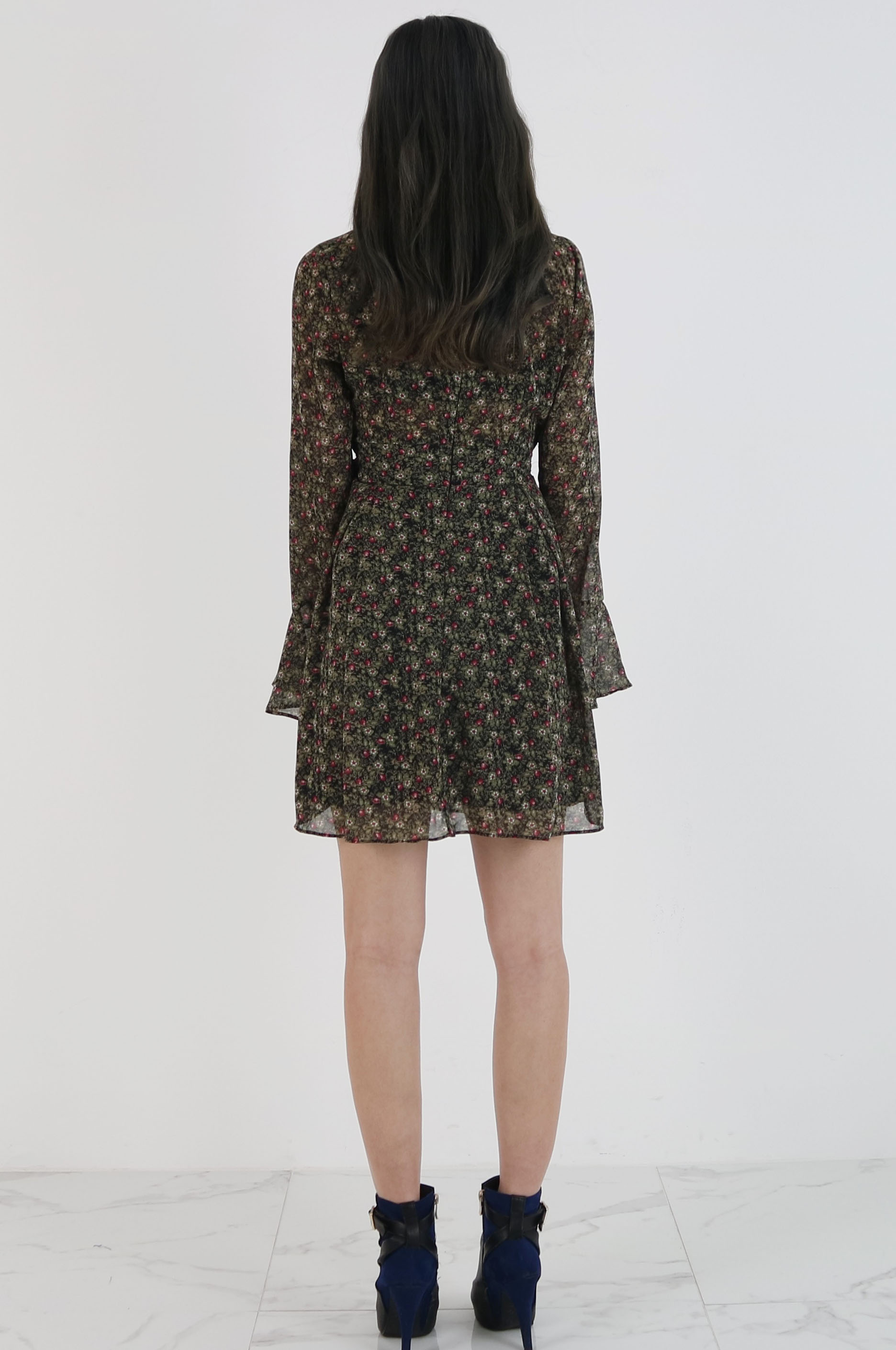 New Women Dress Autumn Chiffon Flower Passenger On