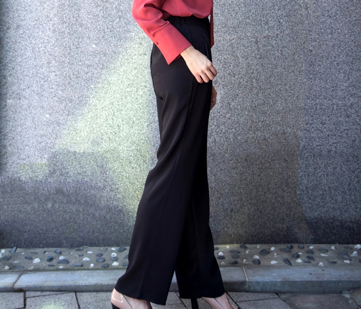New Women's Pants High Waist Wide Bending Slack