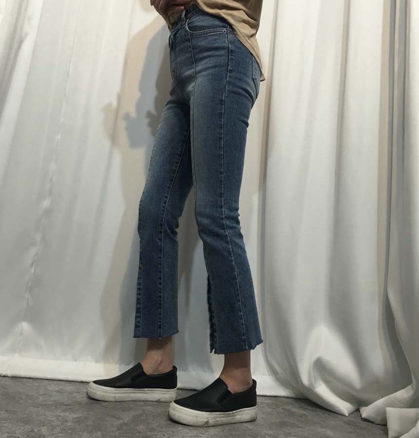 Women Jeans Pants Evisu Cutting Washing Blue Boots
