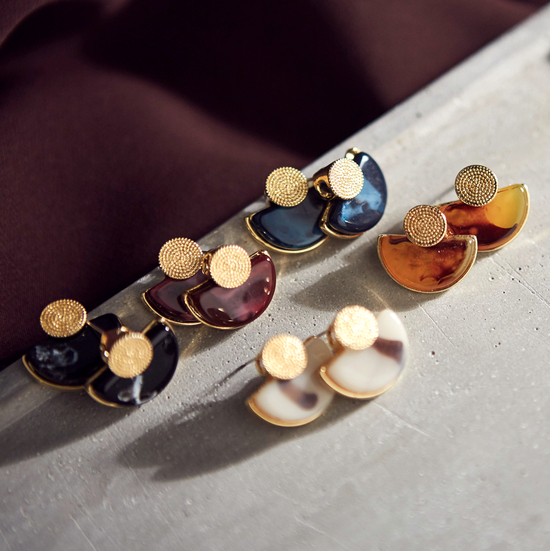 Roussele Hommage Marble Earrings Silver Earrings P