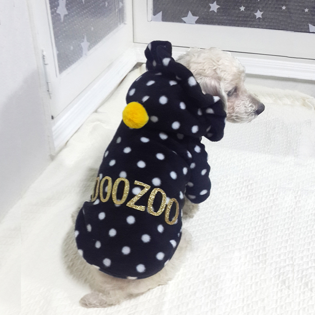 NEW DOG FASHION Puppy Clothes Dot Hoodie Winter Cl