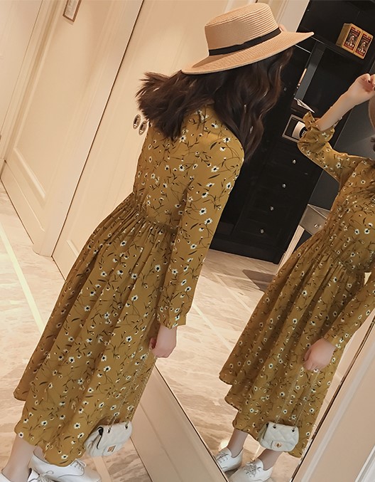 New Women Dress Flower Long Dress One Piece Chiffo