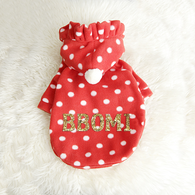 NEW DOG FASHION Puppy Clothes Dot Hoodie Winter Cl