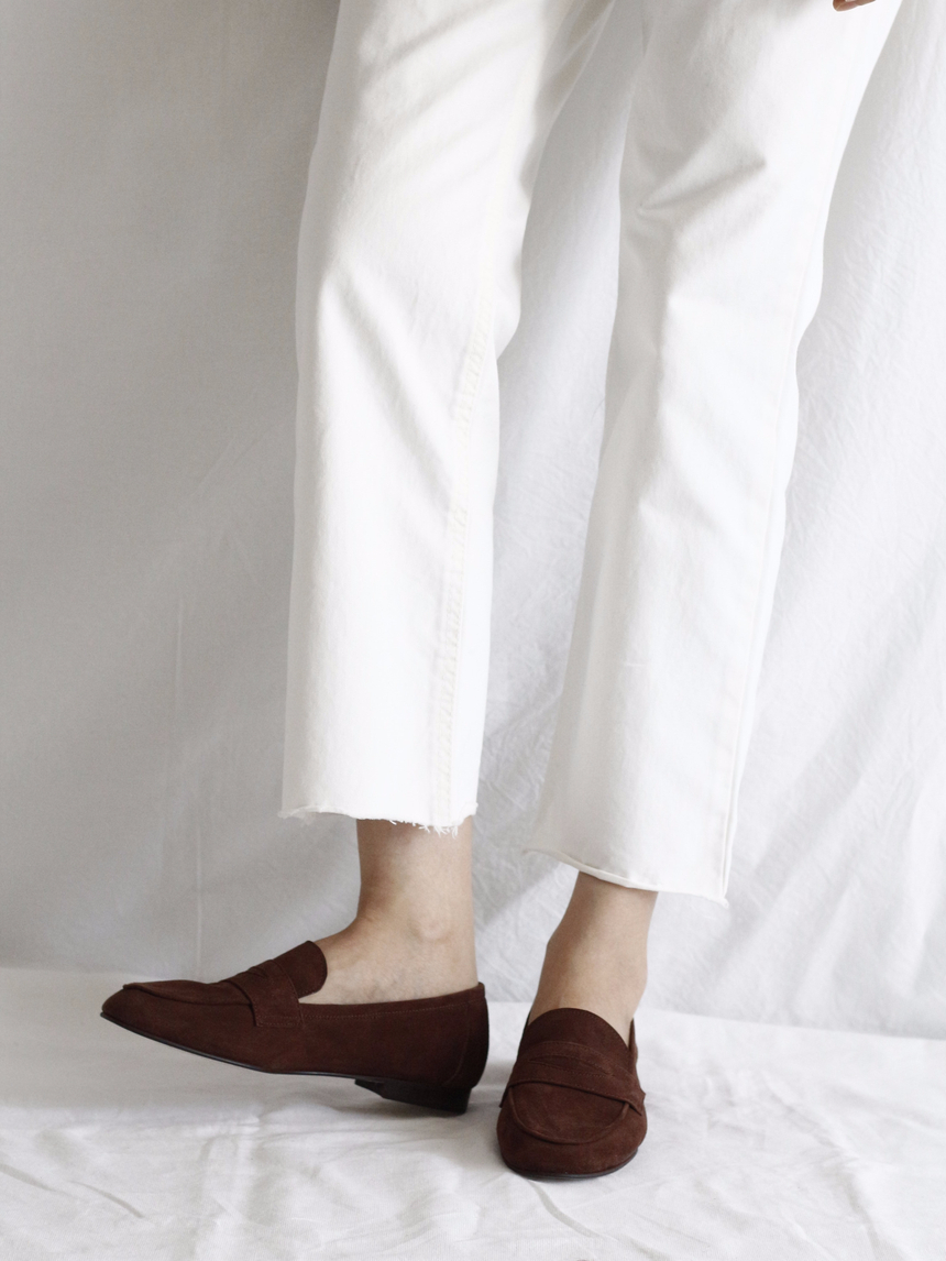 New Mansour Gabriel loafers handmade women suede l