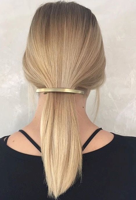 Hair Accessories Square Slim Matte Hairpin Gold Da