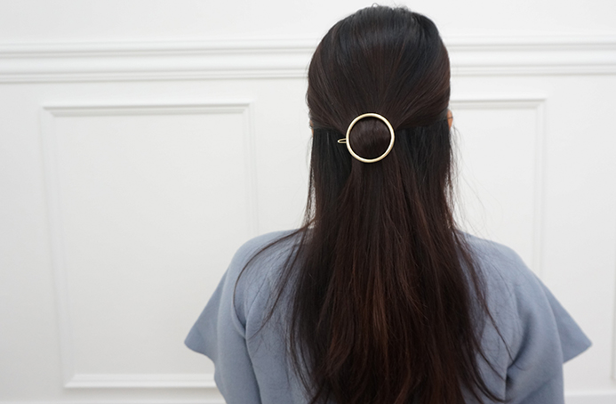 NEW HAIR CLIP HOOP Semi-packed metal ring Hairpin 