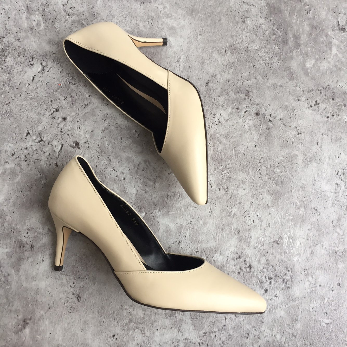 Premium cowhide stiletto mid heel 7cm handmade sho