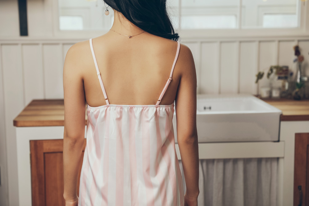 New Karen Stripe Pajamas 4-piece set Women's pa