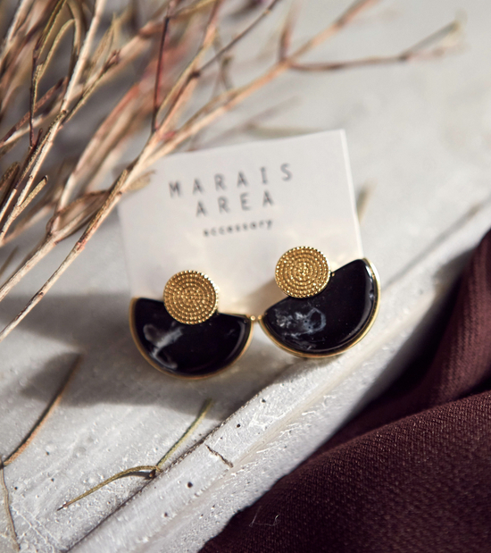 Roussele Hommage Marble Earrings Silver Earrings P