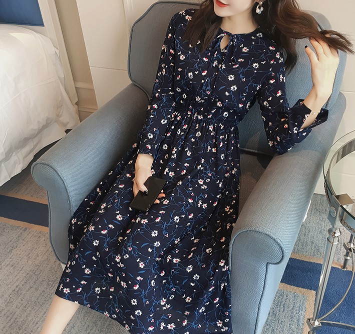New Women Dress Flower Long Dress One Piece Chiffo