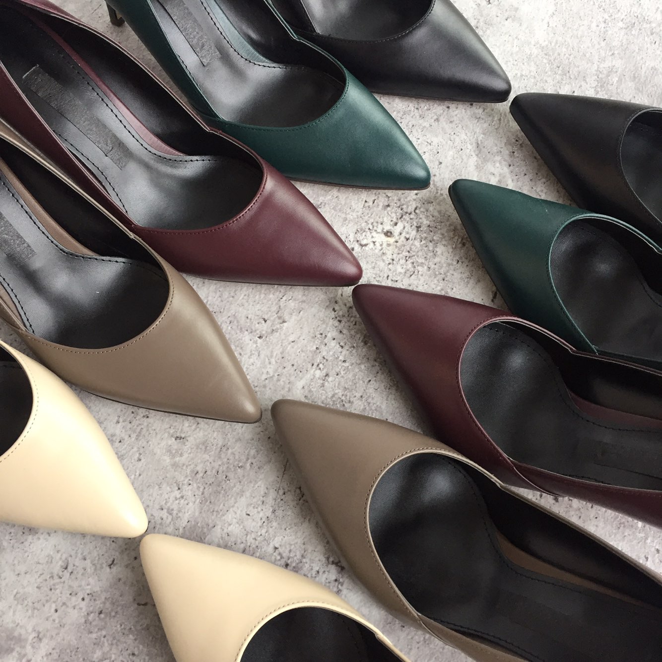 Premium cowhide stiletto mid heel 7cm handmade sho