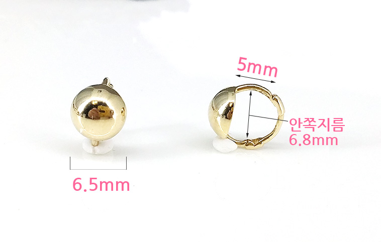 Dongguan anti-circular one-touch earrings 6.5mm 14