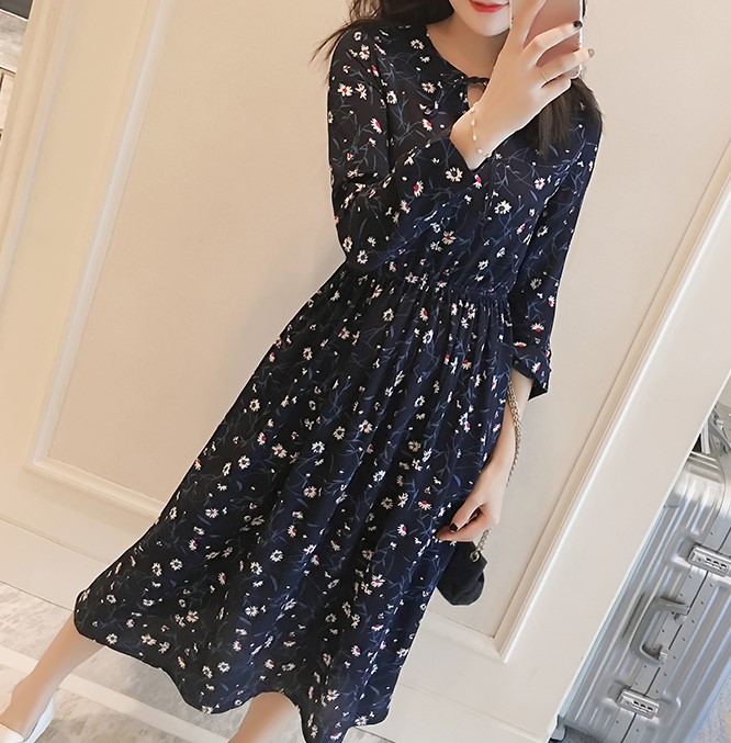 New Women Dress Flower Long Dress One Piece Chiffo