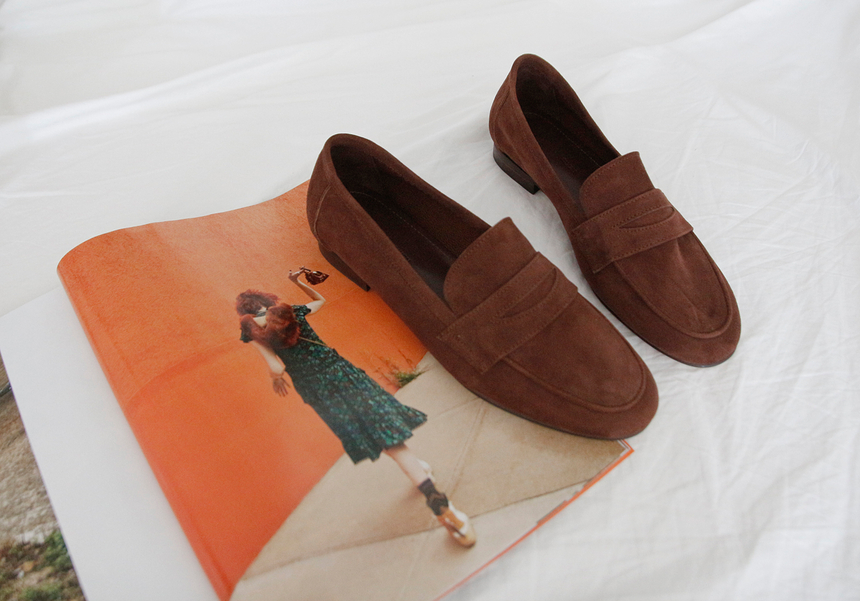 New Mansour Gabriel loafers handmade women suede l