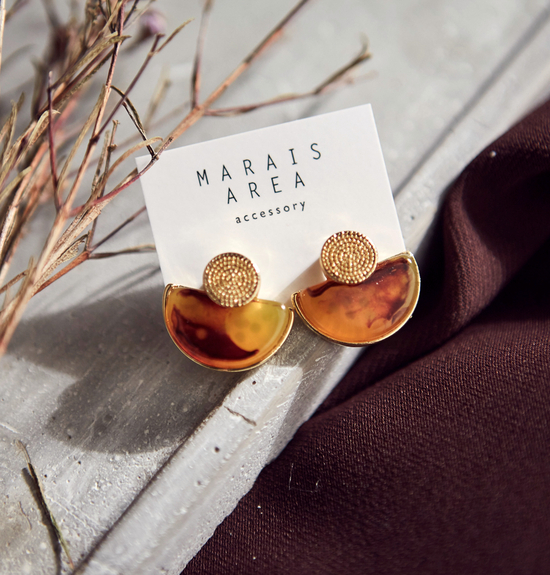 Roussele Hommage Marble Earrings Silver Earrings P