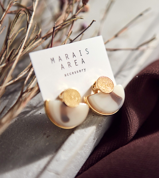 Roussele Hommage Marble Earrings Silver Earrings P