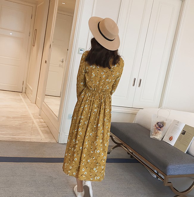 New Women Dress Flower Long Dress One Piece Chiffo