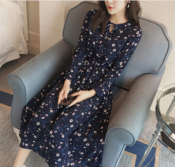 New Women Dress Flower Long Dress One Piece Chiffo