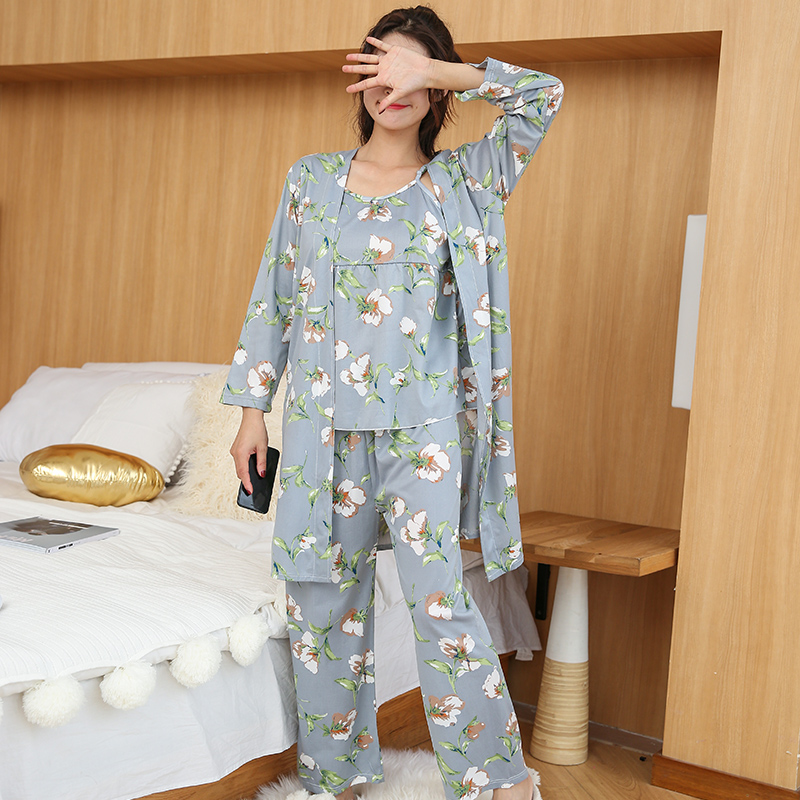 New Flower Pajama Set Women 30s Sleepwear Sleepwea
