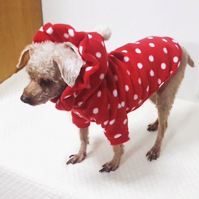 NEW DOG FASHION Puppy Clothes Dot Hoodie Winter Cl