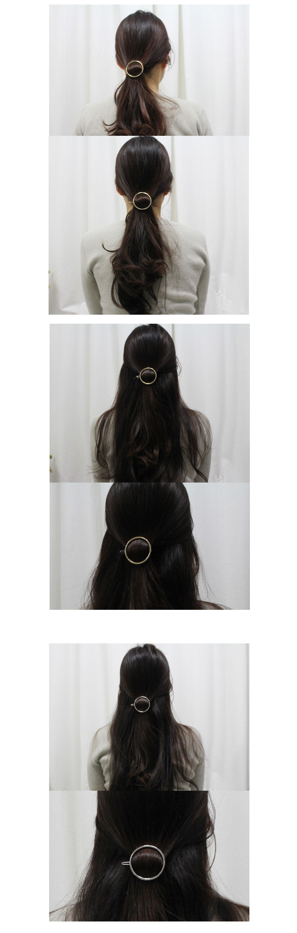 NEW HAIR CLIP HOOP Semi-packed metal ring Hairpin 