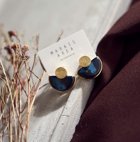 Roussele Hommage Marble Earrings Silver Earrings P