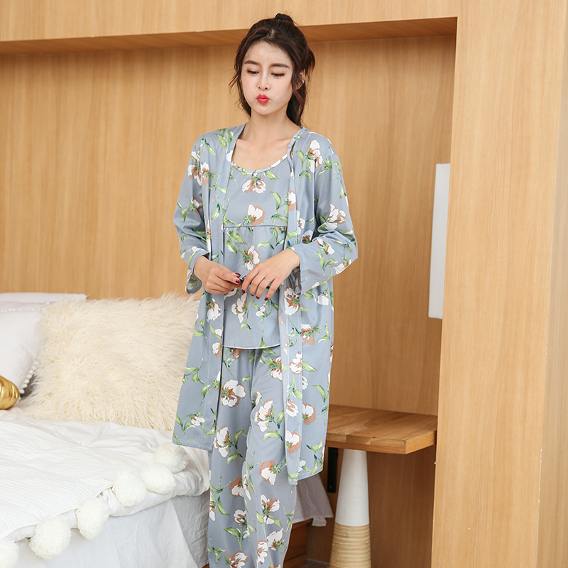New Flower Pajama Set Women 30s Sleepwear Sleepwea