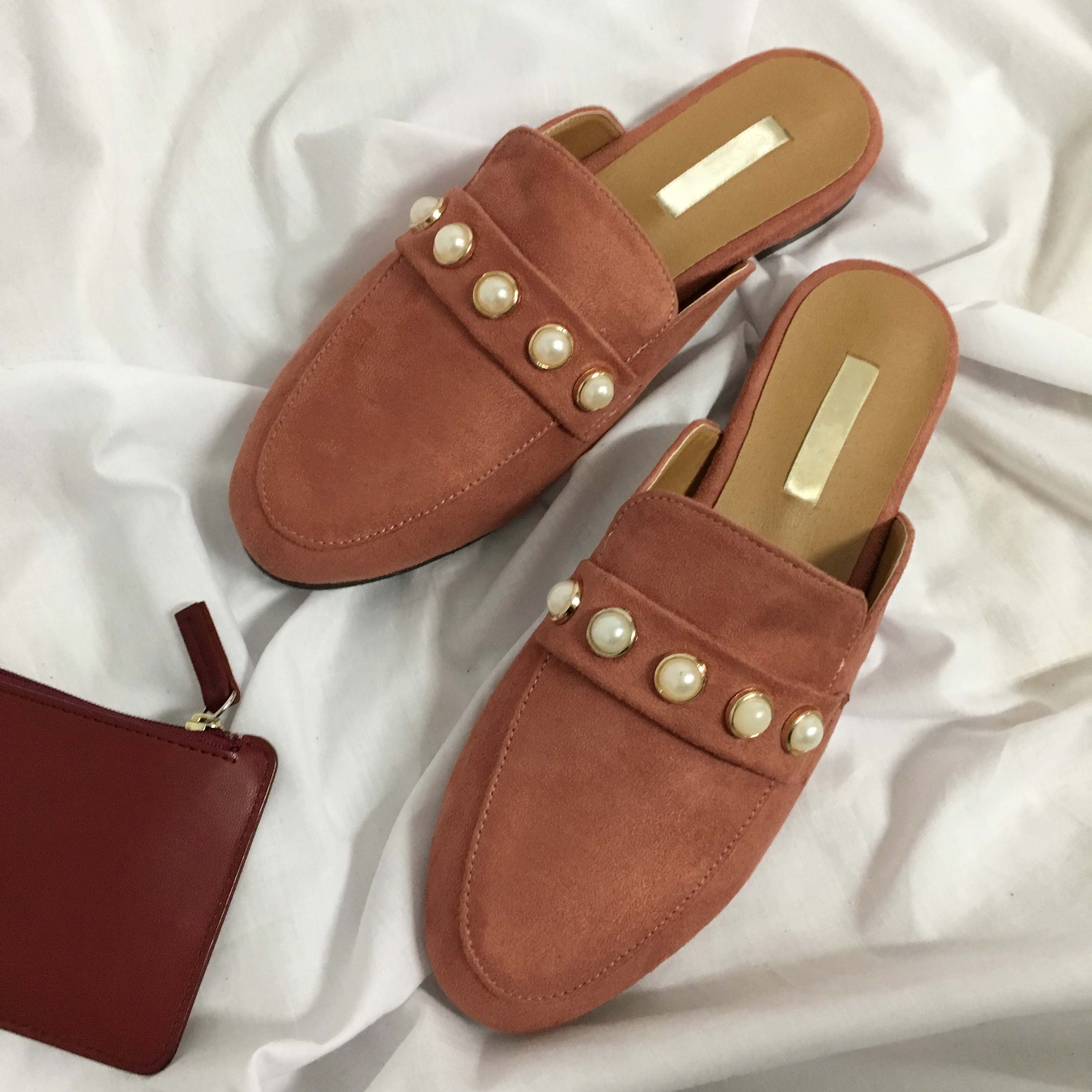 New The Kemps Pearl Blouse Suede Office Shoes Slip