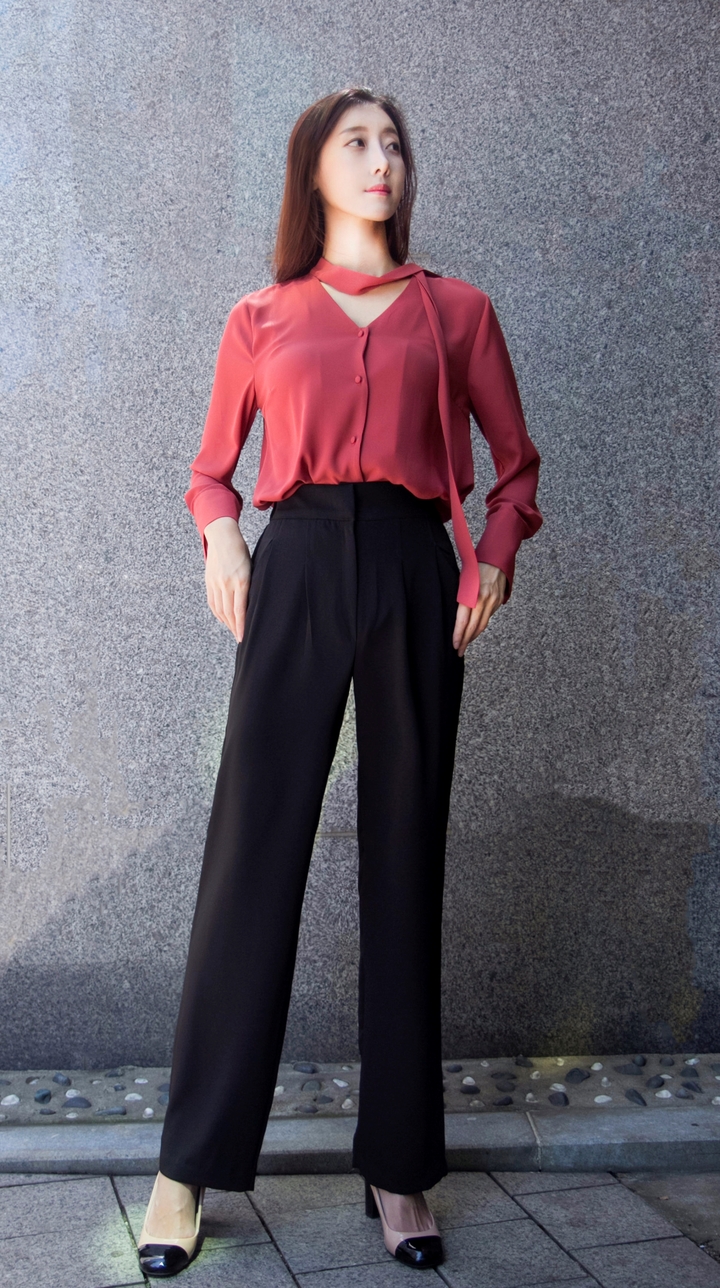 New Women's Pants High Waist Wide Bending Slack