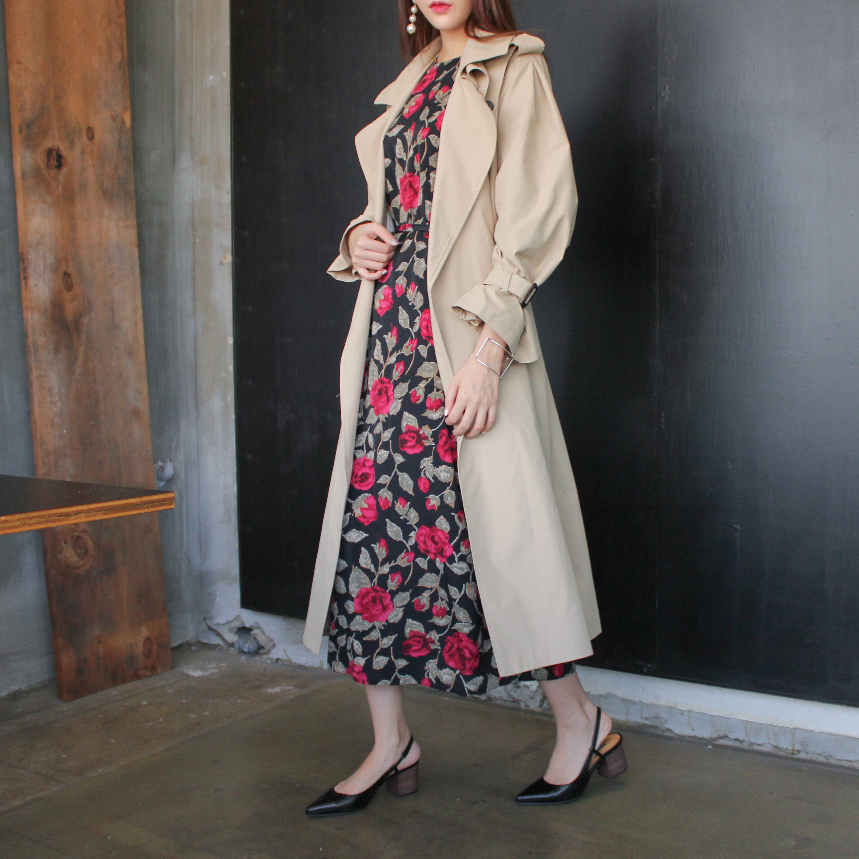 New Women's Dress Elegant H-line Autumn Flower 