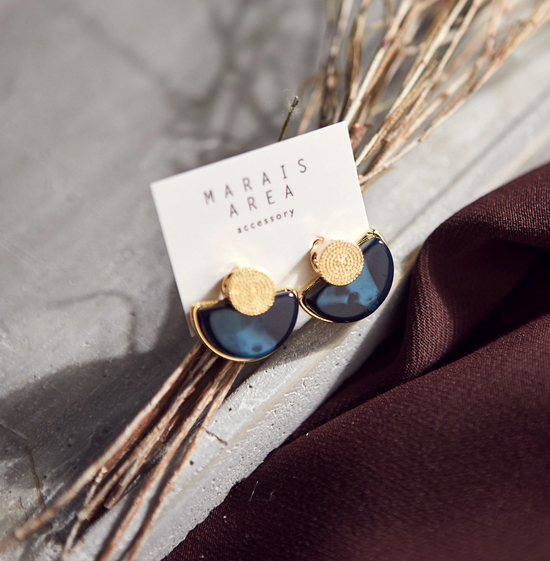 Roussele Hommage Marble Earrings Silver Earrings P